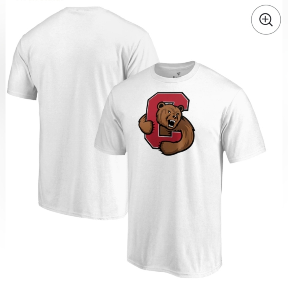 CORNELL "Big Red" primary team logo t-shirt👕🐻❤️🖤